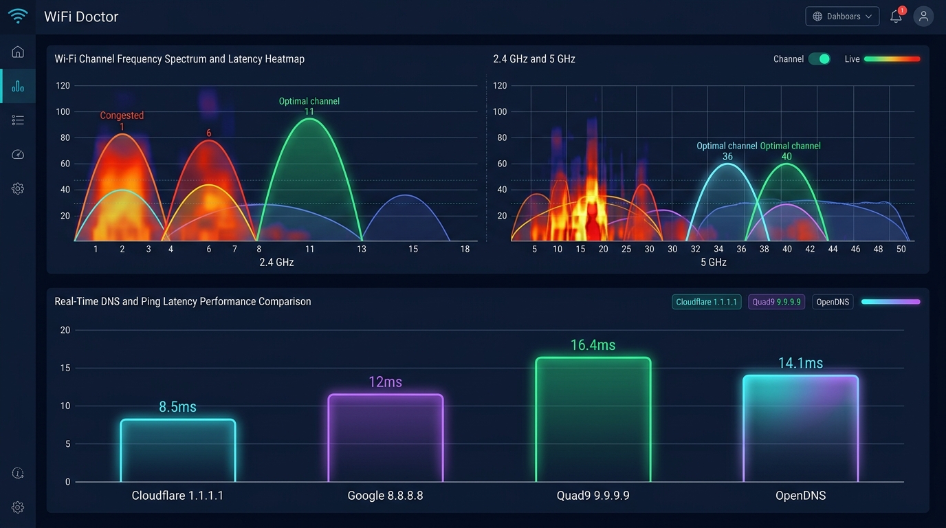 Channel Spectrum & Latency Heatmap