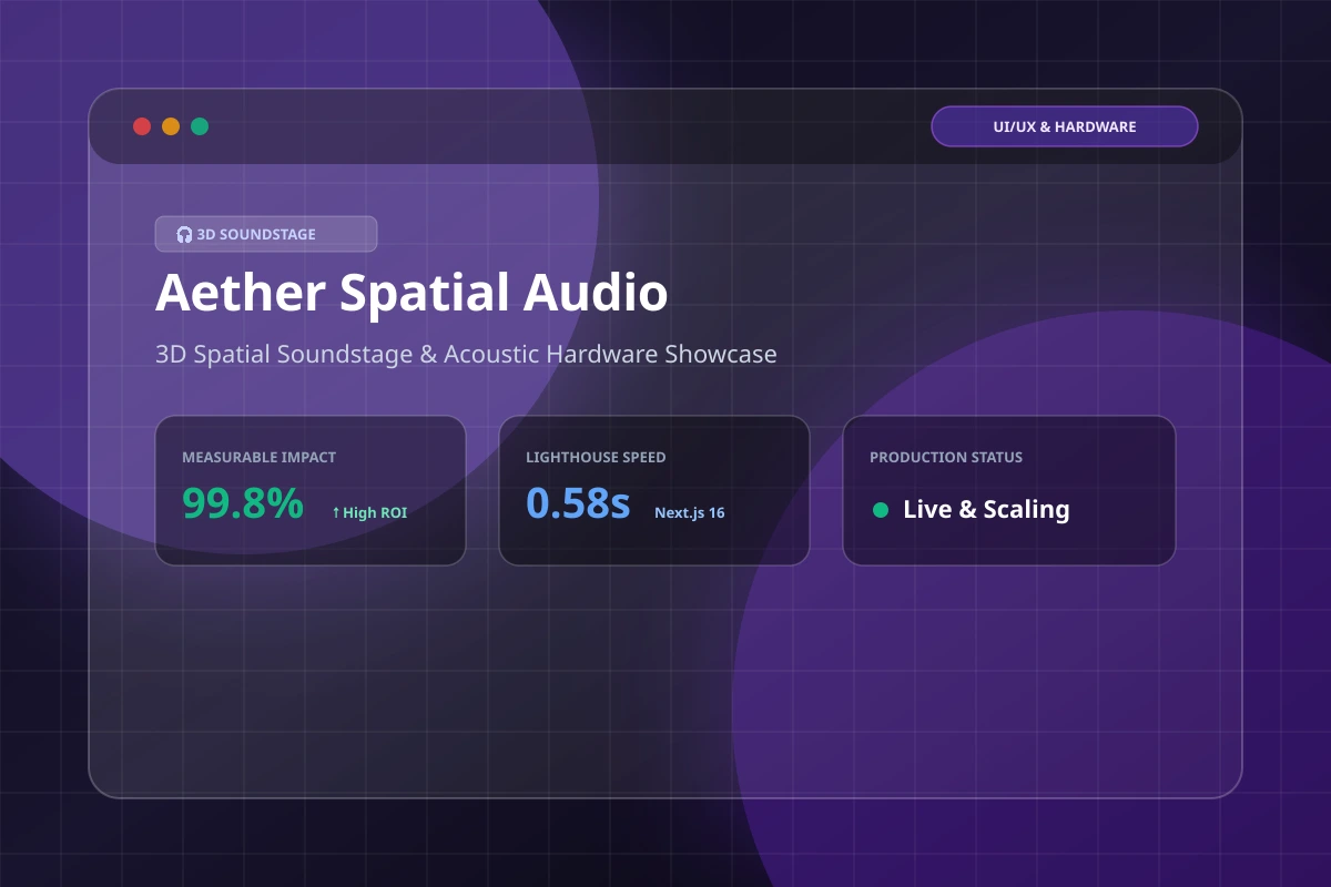 Aether Spatial — 3D Cinematic Hardware Experience — ProNext Labs Portfolio