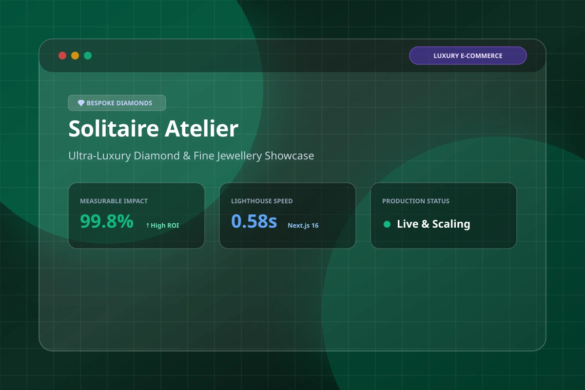 Solitaire Atelier — Ultra-Luxury E-commerce Showcase — ProNext Labs Portfolio